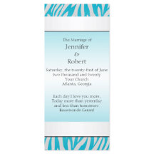 Aquamarines und weißes Zebra Diamond Hochzeitsprog