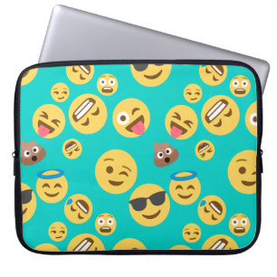 Aquamarines verrücktes Emoji Muster Laptopschutzhülle