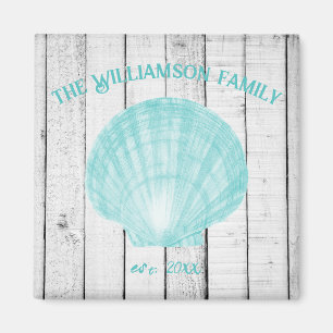 Aquamarines Vintag Scallop Muschel Magnet