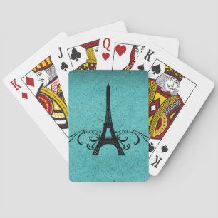 Aquamarines Vintages Französisch Geblüht Spielkarten