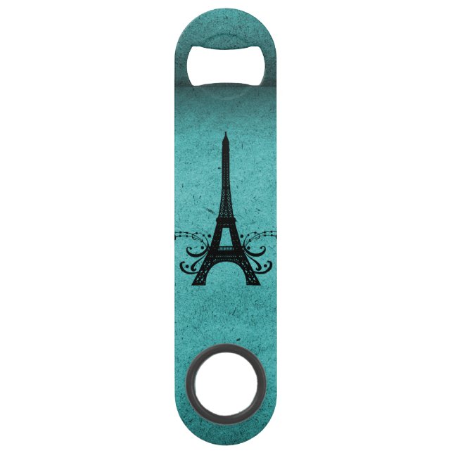 Aquamarines Vintages Französisches Geblüht Flasche Speed Flaschenöffner (Vorderseite)