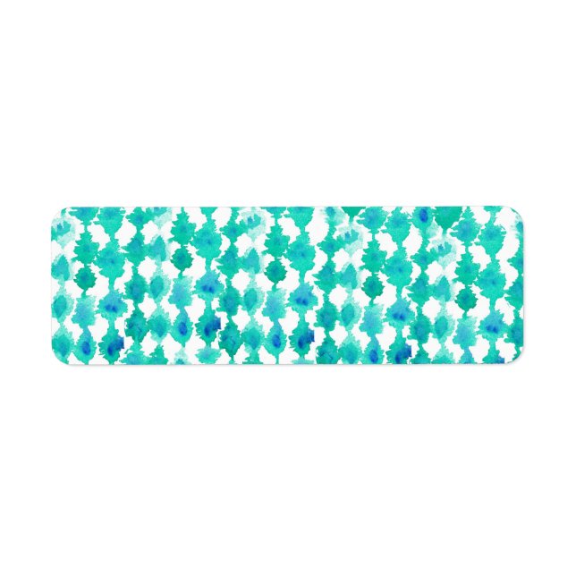 Aquamarines Wasserfarben-Ikat-Muster (Vorne)