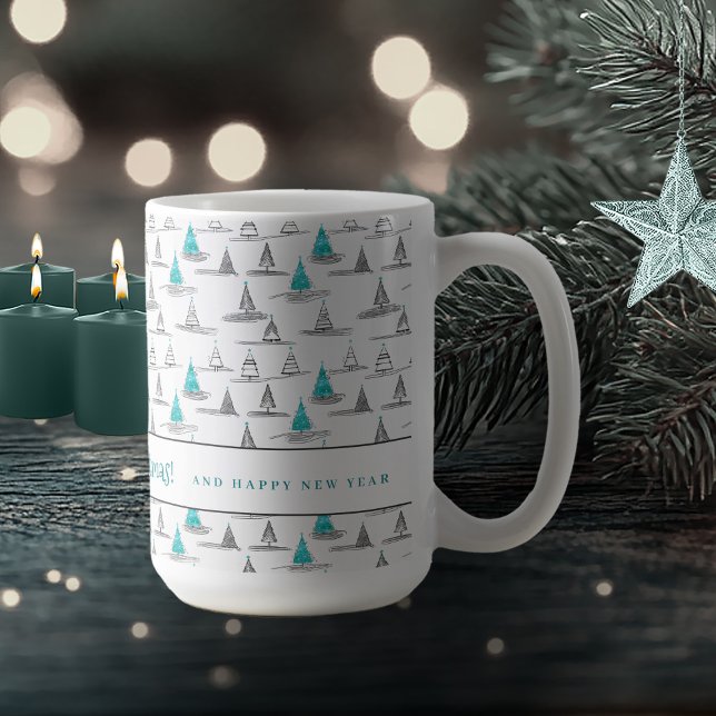 Aquamarines Weihnachtsbaummuster#5 ID1009 Kaffeetasse (Von Creator hochgeladen)