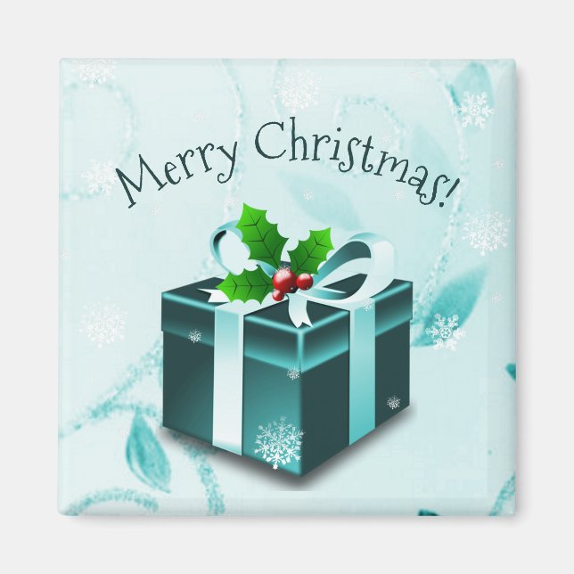 Aquamarines Weihnachtsgeschenk Magnet (Vorne)