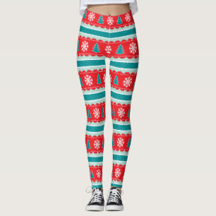Aquamarines Weihnachtsmuster Leggings