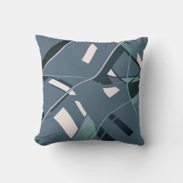 Aquamarines Weiß auf schiefer blauer Slangerdraht Kissen