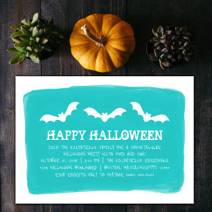 Aquamarines Weißes Halloween-Party Einladung