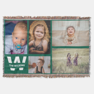 Aquamarines weißes Mehrfach-Foto, benutzerdefinier Decke