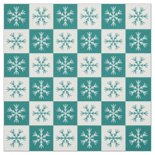 Aquamarines weißes Schneeflockenmuster Stoff
