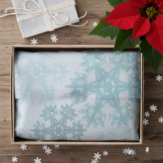 Aquamarines Wintereis-Schneeflockenmuster - Gewebe Seidenpapier (Teal Winter Ice Snowflake Pattern Tissue paper just for you)