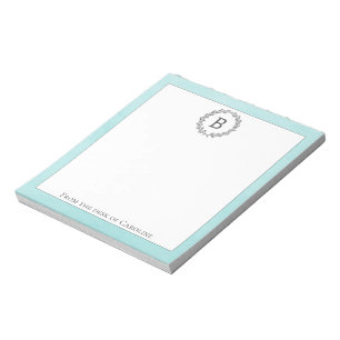 Aquamarines Wraath Monogram Notepad Notizblock
