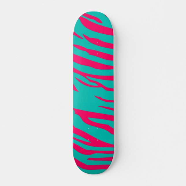 Aquamarines Zebra Print Animal Mini Skateboard in  (Vorne)
