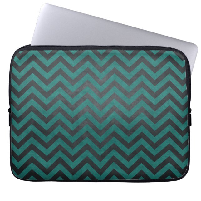 Aquamarines Zickzack Muster Laptopschutzhülle (Vorderseite)
