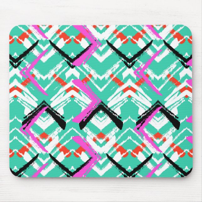 Aquamarines Zig-Zag-Muster Mousepad (Vorne)