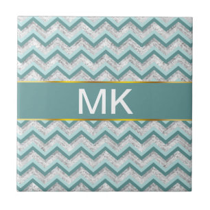 Aquamarines Zigzag-Muster Fliese