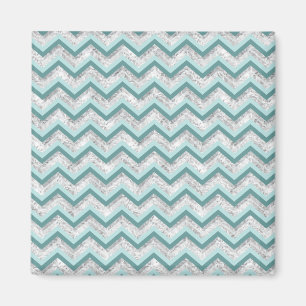 Aquamarines Zigzag-Muster Magnet