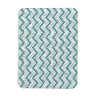 Aquamarines Zigzag-Muster Magnet
