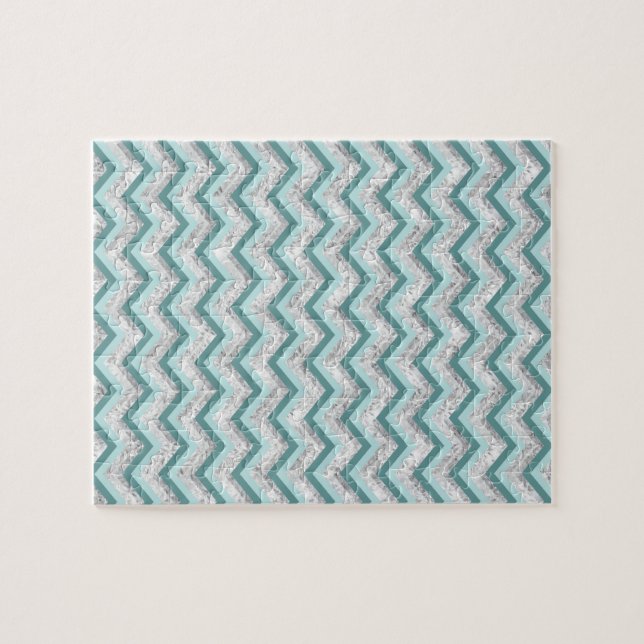 Aquamarines Zigzag-Muster Puzzle (Horizontal)