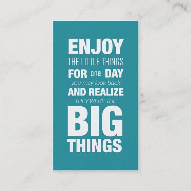 Aquamarines Zitat inspirational kundenspezifische Visitenkarte (Vorderseite)