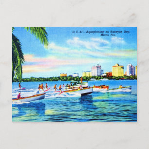 Aquaplaning auf der Biscayne Bay, Miami, Florida Postkarte