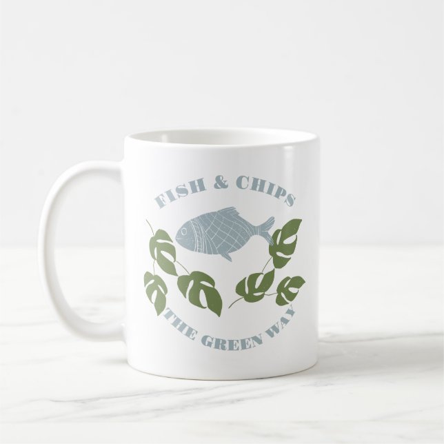 Aquaponics Fisch & Chips der grüne Weg Kaffeetasse (Links)