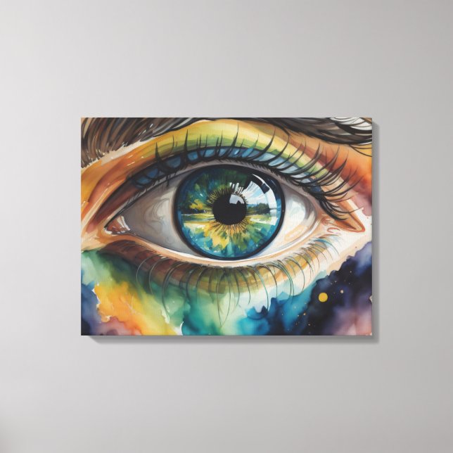 Aquararelle Blauauge Leinwanddruck (Vorderseite)