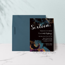 Aquarell 16 Geburtstagsfeier Einladung