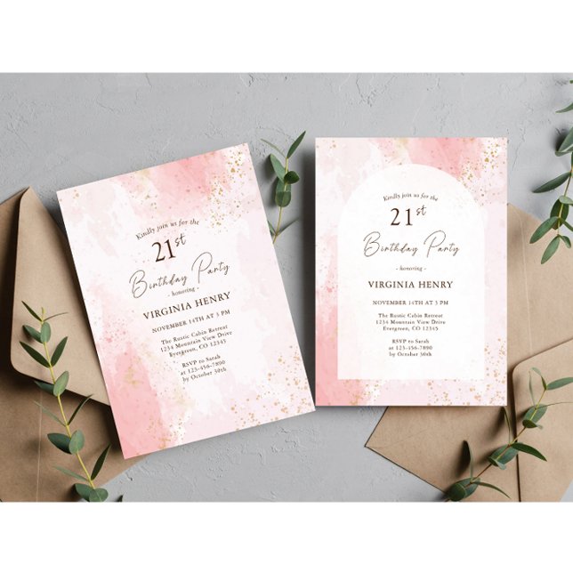 Aquarell 21. Geburtstag Party Einladung (Von Creator hochgeladen)