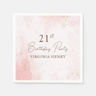 Aquarell 21. Geburtstag Party Serviette
