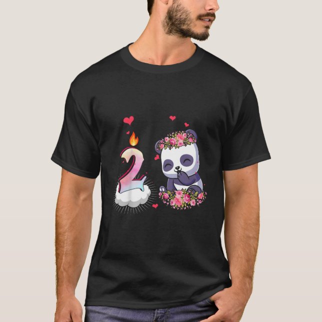 Aquarell 2ND 2 Panda T-Shirt (Vorderseite)