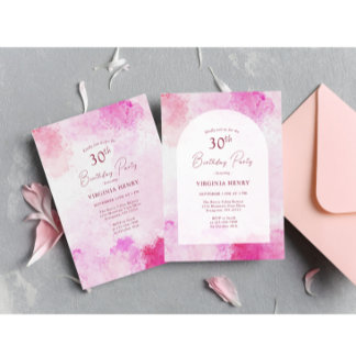 Aquarell 30. Geburtstag Einladung