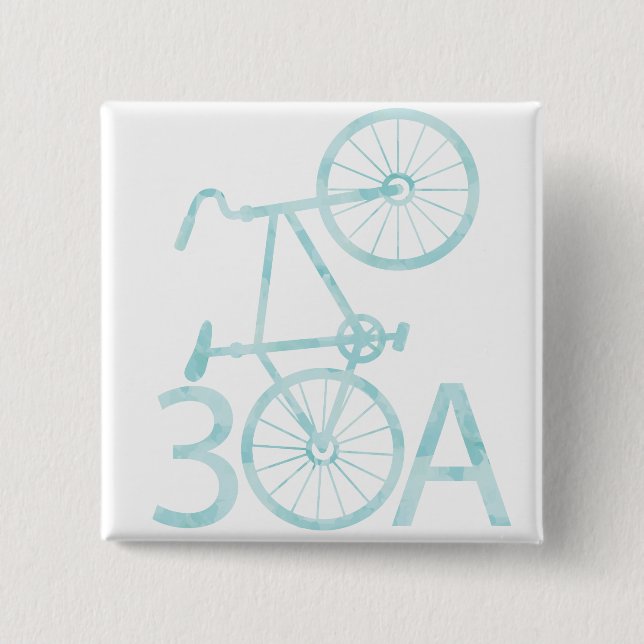 Aquarell 30A mit Fahrrad-Knopf Button (Vorderseite)