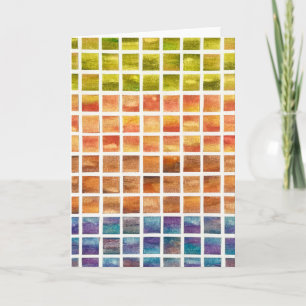 Aquarell 4 Jahreszeiten Quadrate Grußkarte Karte