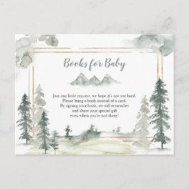 Aquarell-Abenteuer-Wald-Bücher für Baby Einladungspostkarte