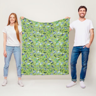 Aquarell abgefallene Blätter 6 Fleecedecke
