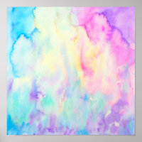 Aquarell Abstrakt Blau Lila Landschaft Drucken