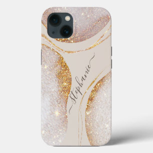 Aquarell-Abstrakt-Gold-Glitter-Modern-Luxe-Chic iPhone 13 Hülle