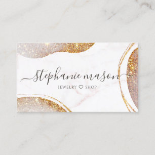 Aquarell-Abstrakt-Gold-Glitter-Moderne Marmor Visitenkarte