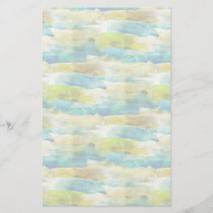 Aquarell abstrakt grün, blau briefpapier