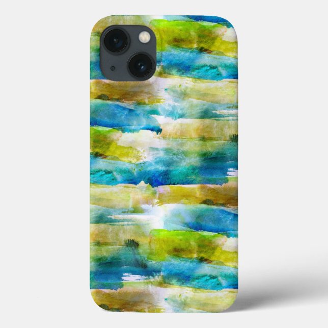 Aquarell abstrakt grün, blau Case-Mate iPhone hülle (Rückseite)