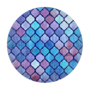 Aquarell-Abstrakte Geometrische Arabische Fliesen Schneidebrett