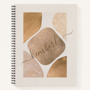 Aquarell-Abstrakte Glitzernde Formen Name Notizbuch
