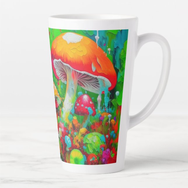 Aquarell-Abstrakte Pilze Milchtasse (Rechts)