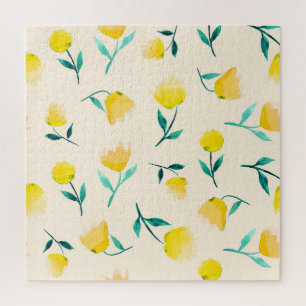 Aquarell-Abstraktes Florales Pfingstrosen-Muster Puzzle
