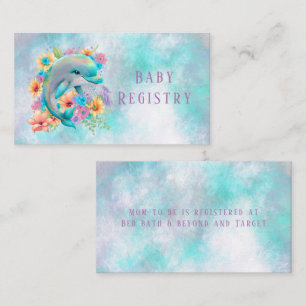 Aquarell Adorable Delphin & Floral Baby Registry Begleitkarte
