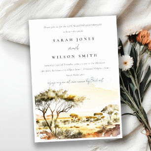 Aquarell-Afrika-Landschaft-Hochzeit-Jubiläum Einladung