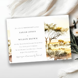 Aquarell-Afrika-Landschaft-Wochenend-Dinnerparty Einladung