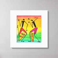 Aquarell, afrikanische Kunst, Phantastisch afrikan