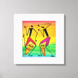 Aquarell, afrikanische Kunst, Phantastisch afrikan Leinwanddruck