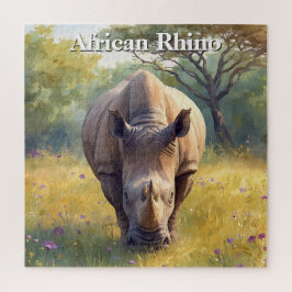 Aquarell Afrikanischer Buschveld-Nashorn Puzzle